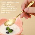 Stainless Steel Water Droplet Shell Spoon Ice Cream Spoon Coffee Mixing Spoon, Stainless Steel Color, Gold, Rose Gold, Colorful, Blue, Black