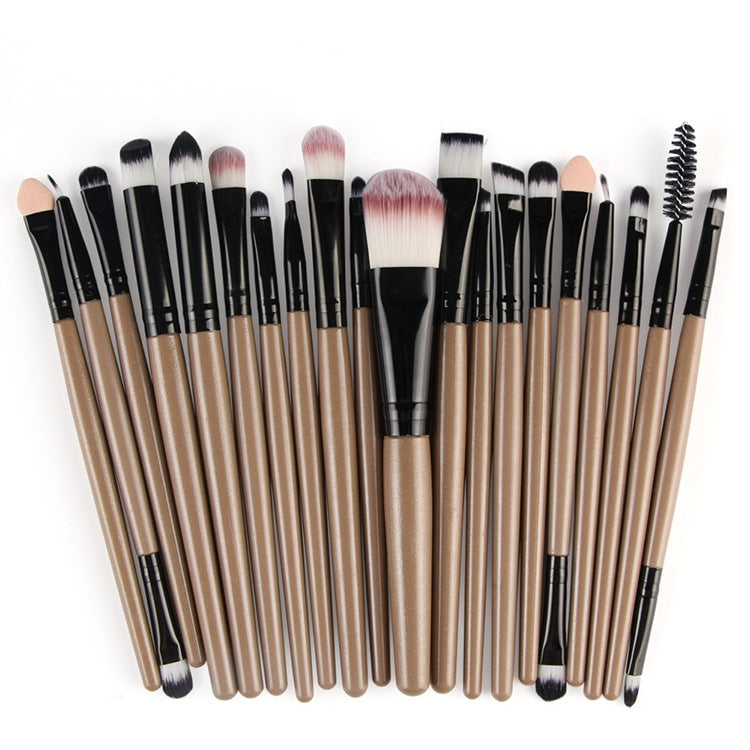 20pcs/set Wooden Handle Makeup Brush Set Beauty Tool Brushes, Coffee, Gold+Black, Black+White, Full Black, Black+Coffee, Brown+White, Gold+Pink, Brown+Green, Brown+Pink, Brown+Black, Gold+White, Gold+Green, Black+Green, Black+Pink, Brown+Purple        ...