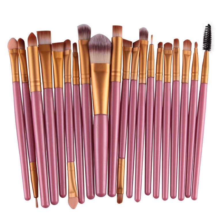20pcs/set Wooden Handle Makeup Brush Set Beauty Tool Brushes, Coffee, Gold+Black, Black+White, Full Black, Black+Coffee, Brown+White, Gold+Pink, Brown+Green, Brown+Pink, Brown+Black, Gold+White, Gold+Green, Black+Green, Black+Pink, Brown+Purple        ...