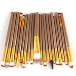 20pcs/set Wooden Handle Makeup Brush Set Beauty Tool Brushes, Coffee, Gold+Black, Black+White, Full Black, Black+Coffee, Brown+White, Gold+Pink, Brown+Green, Brown+Pink, Brown+Black, Gold+White, Gold+Green, Black+Green, Black+Pink, Brown+Purple        ...