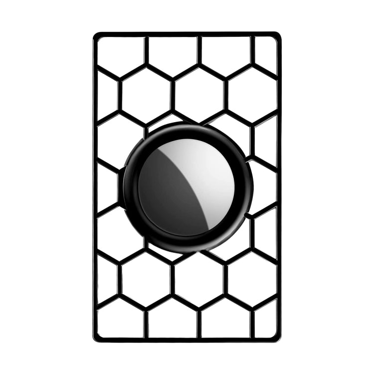 غطاء واقي على شكل بطاقة لتعقب موقع AirTag الجيل الثاني / AirTag الجيل الأول، تصميم خلية النحل أبيض، تصميم خلية النحل أسود