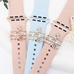 3pcs/Set Smart Watch Silicone Watch Band Decoration Ring