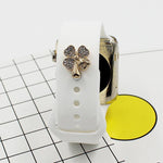 2pcs Watch Silicone Strap Decorative Diamond Buckle Strap Nails, One Diamond Heart, Diamond Hand, Diamond Bear, Diamond Clover, One Diamond Pentagram, Full Diamond Pentagon, Full Diamond Heart, Diamond Dragonfly