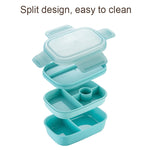 1900ML Large Capacity Microwave Children Sealed Compartment Lunch Box, Light Blue, Pink, Light Green, Blue, Green