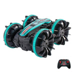 Voiture télécommandée amphibie acrobatique 2,4 GHz à double face et à roulement, jouet électrique pour enfants, rouge et vert