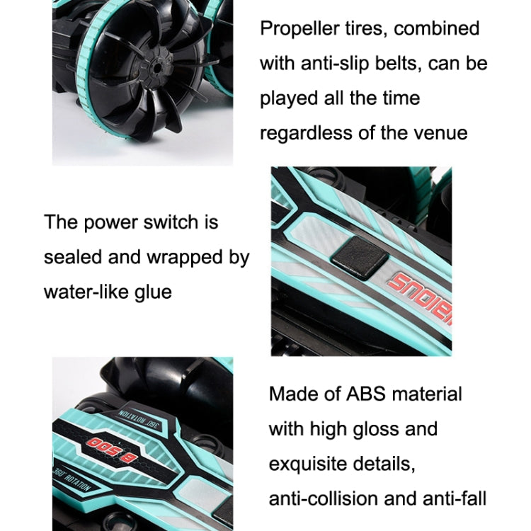 Voiture télécommandée amphibie acrobatique 2,4 GHz à double face et à roulement, jouet électrique pour enfants, rouge et vert