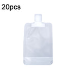 20pcs Travel Refillable Empty Squeeze Pouch Lotion Shampoo Squeezable Bags, 30ml, 50ml, 100ml