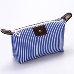 Striped Dumpling Cosmetic Bag Travel Folding Toiletry Bag