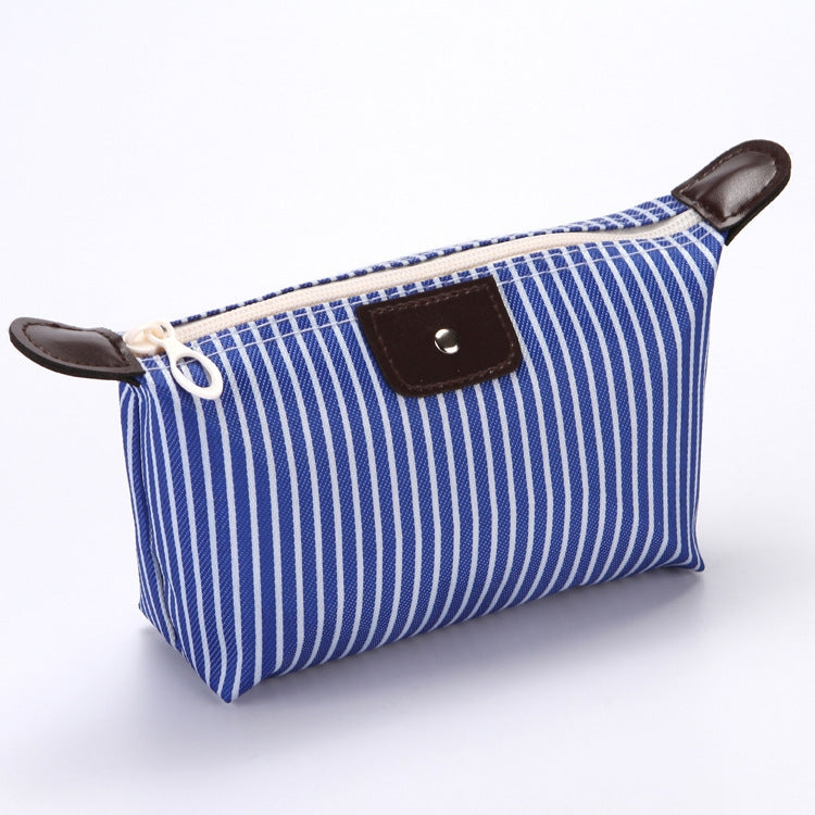 Striped Dumpling Cosmetic Bag Travel Folding Toiletry Bag
