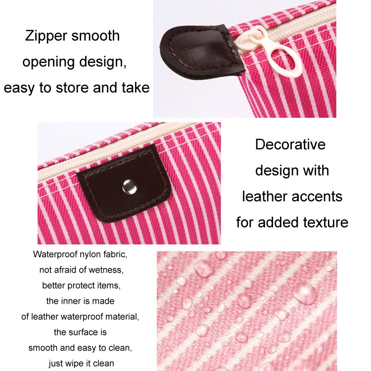 Striped Dumpling Cosmetic Bag Travel Folding Toiletry Bag