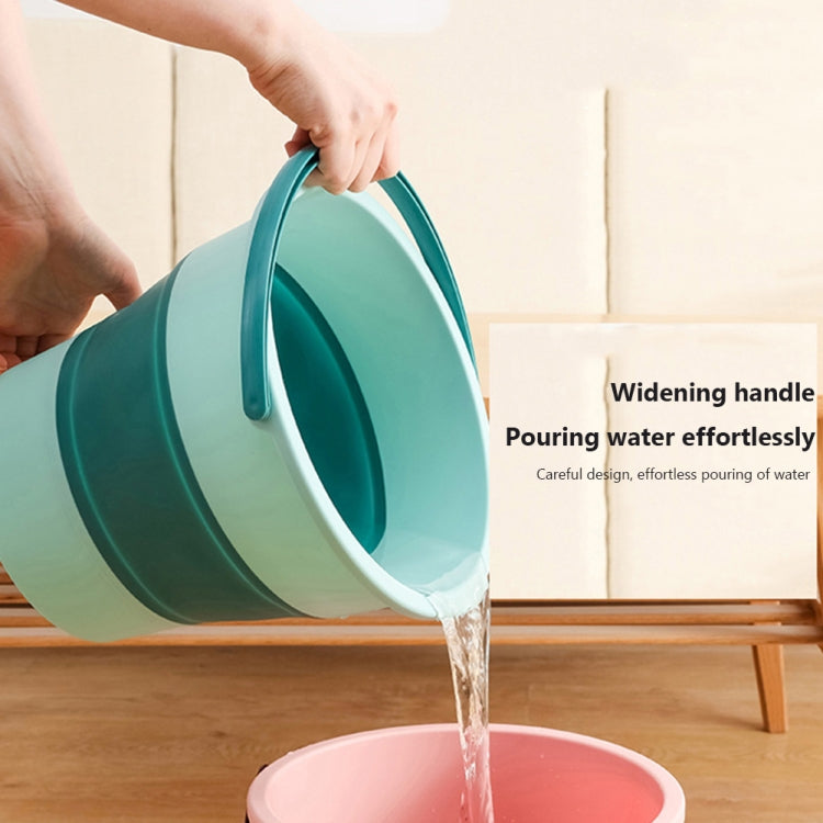 Small 4.6L Folding Thickened Portable Plastic Bucket Outdoor Fishing Barrel Car Travel Wash Barrel, Small 5L