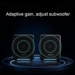 Havit A20 Plus Colorful Ambient Light Wired Computer Audio Stereo Surround Sound Speaker, Black, Bluetooth Version