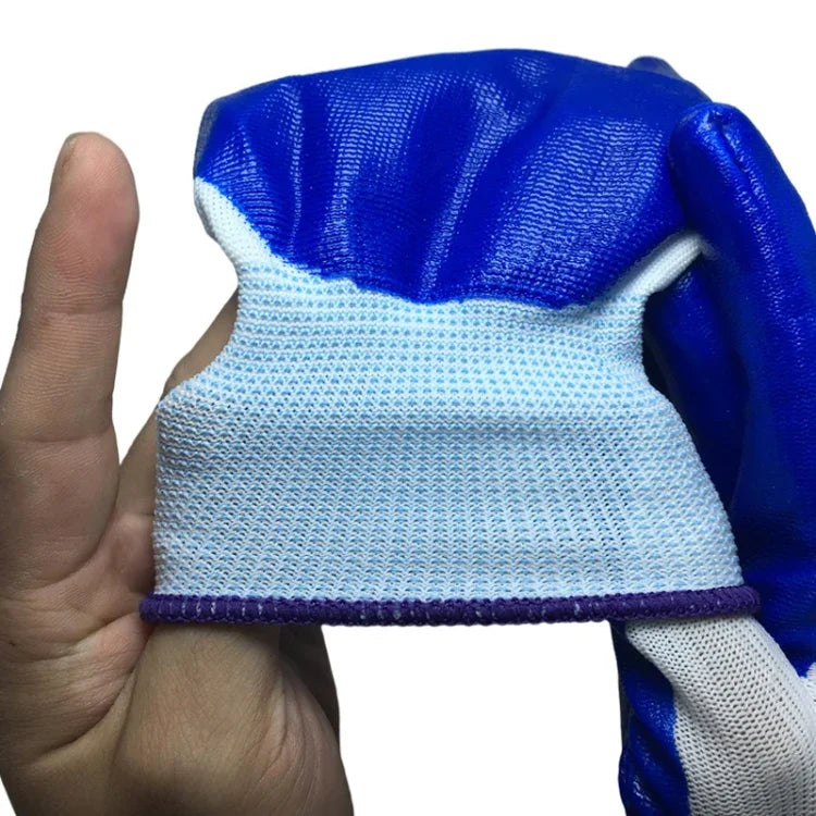 2pcs /Pair Work Safety Gloves Abrasion And Oil Resistant Nitrile Half Rubber Gloves
