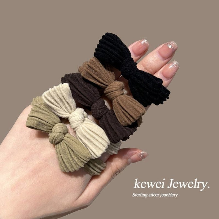 5pcs/pack Women Bow Hair Accessories Stretch Hair Band No Tie Marks Rubber Band