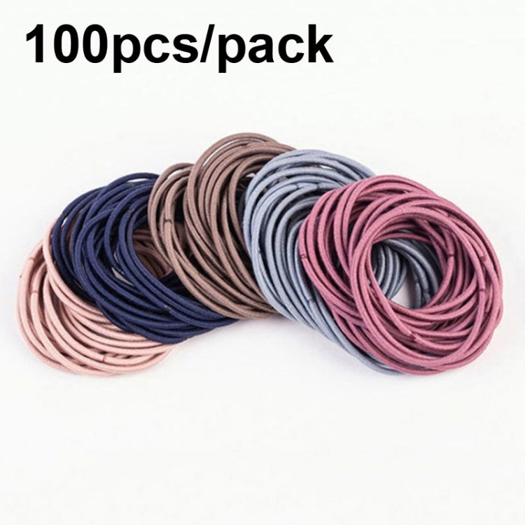 100pcs/pack Stretchy Hair Accessories Nylon Hair Ring Hair Rope Rubber Band Headband