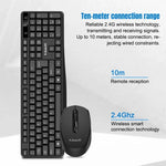 K-Snake WK800 مجموعة لوحة مفاتيح وفأرة لاسلكية 2.4G للاستخدام المكتبي والمكتبي المحمول والمكتب والمنزل، أبيض، أسود