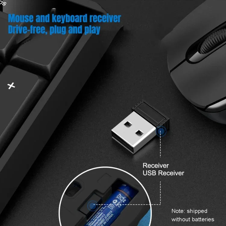 K-Snake WK800 مجموعة لوحة مفاتيح وفأرة لاسلكية 2.4G للاستخدام المكتبي والمكتبي المحمول والمكتب والمنزل، أبيض، أسود