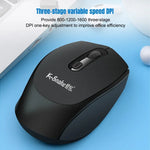 K-Snake WK800 مجموعة لوحة مفاتيح وفأرة لاسلكية 2.4G للاستخدام المكتبي والمكتبي المحمول والمكتب والمنزل، أبيض، أسود
