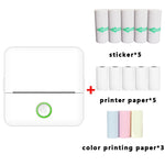X6 200DPI Student Homework Printer Bluetooth Inkless Pocket Printer, Pink Printer Paper x1, White Printing Paper x1, Pink Printing Paper x5, White Printing Paper x5, Pink Sicker x5, White Sticker x5, Pink 5 Printer Paper+5 Stickers                     ...