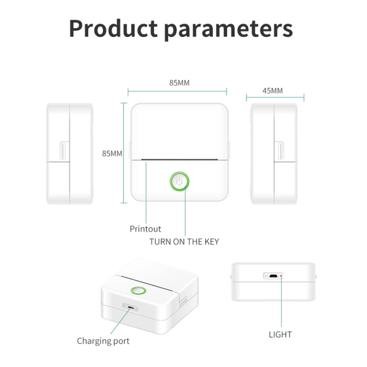X6 200DPI Student Homework Printer Bluetooth Inkless Pocket Printer, Pink Printer Paper x1, White Printing Paper x1, Pink Printing Paper x5, White Printing Paper x5, Pink Sicker x5, White Sticker x5, Pink 5 Printer Paper+5 Stickers                     ...