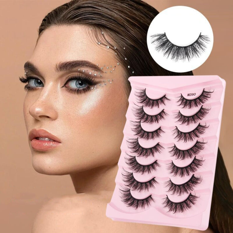 7pairs /Box Faux Eyelashes Natural Fluffy 3D Mink Lengthen Eyelashes, M390