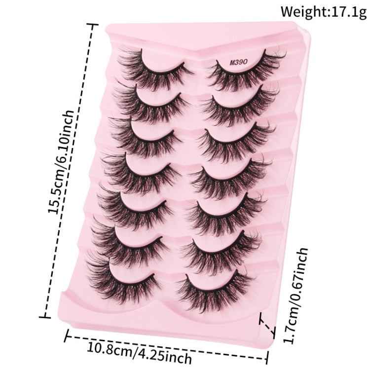 7 Paar/Box Künstliche Wimpern, natürlich voluminös, 3D-Nerz-Look, verlängern die Wimpern, M390