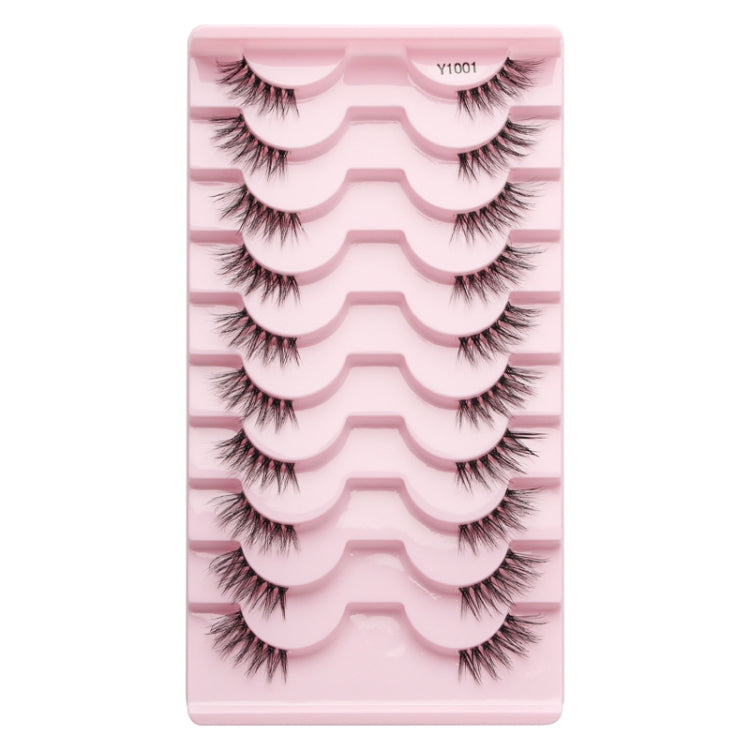 10pairs /Box Half False Eyelashes With Transparent Stems Natura Extension Lashes, Y1001, Y1002, Y1003, Y1004, Y1005, Y1006, Y1007, Y1008, Y1009, Y1011