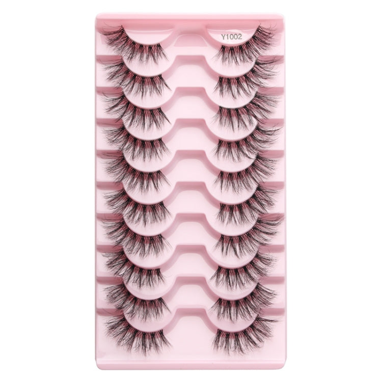 10pairs /Box Half False Eyelashes With Transparent Stems Natura Extension Lashes, Y1001, Y1002, Y1003, Y1004, Y1005, Y1006, Y1007, Y1008, Y1009, Y1011