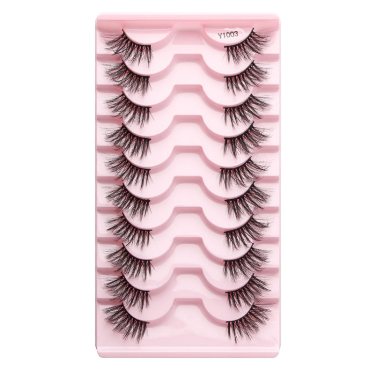 10pairs /Box Half False Eyelashes With Transparent Stems Natura Extension Lashes, Y1001, Y1002, Y1003, Y1004, Y1005, Y1006, Y1007, Y1008, Y1009, Y1011