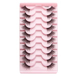 10pairs /Box Half False Eyelashes With Transparent Stems Natura Extension Lashes, Y1001, Y1002, Y1003, Y1004, Y1005, Y1006, Y1007, Y1008, Y1009, Y1011
