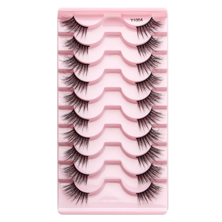 10pairs /Box Half False Eyelashes With Transparent Stems Natura Extension Lashes, Y1001, Y1002, Y1003, Y1004, Y1005, Y1006, Y1007, Y1008, Y1009, Y1011