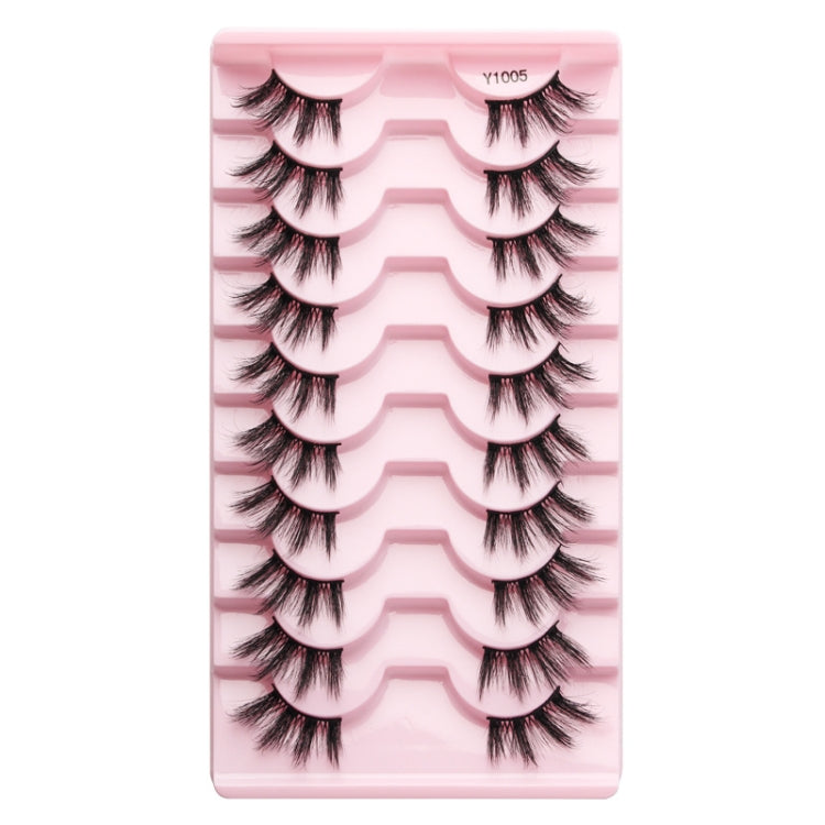 10pairs /Box Half False Eyelashes With Transparent Stems Natura Extension Lashes, Y1001, Y1002, Y1003, Y1004, Y1005, Y1006, Y1007, Y1008, Y1009, Y1011