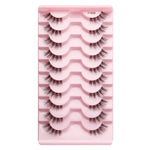 10pairs /Box Half False Eyelashes With Transparent Stems Natura Extension Lashes, Y1001, Y1002, Y1003, Y1004, Y1005, Y1006, Y1007, Y1008, Y1009, Y1011