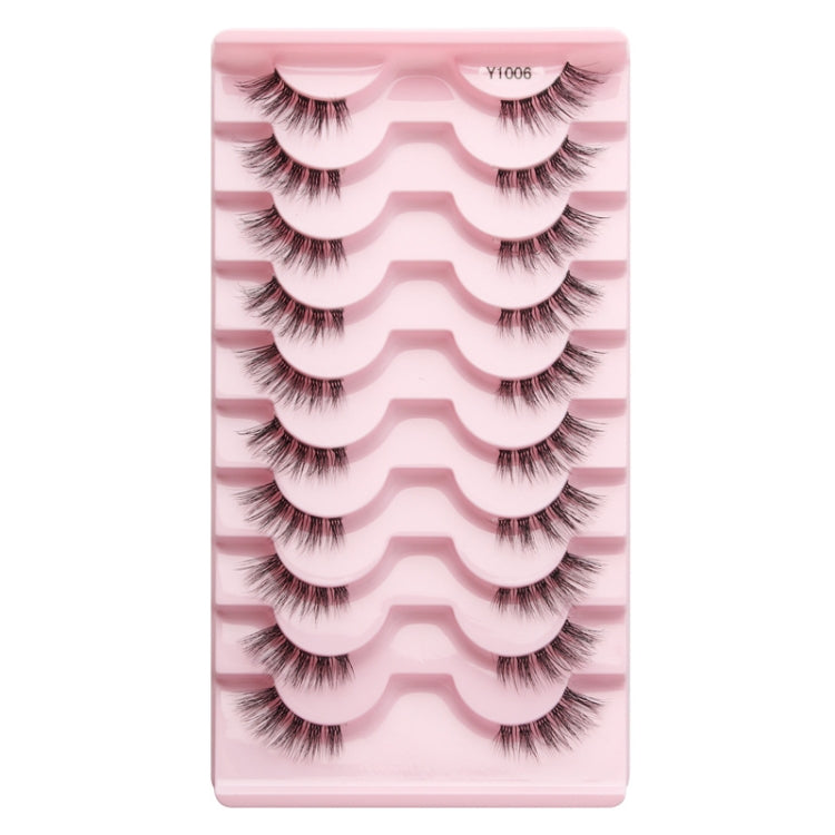10pairs /Box Half False Eyelashes With Transparent Stems Natura Extension Lashes, Y1001, Y1002, Y1003, Y1004, Y1005, Y1006, Y1007, Y1008, Y1009, Y1011