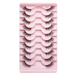 10pairs /Box Half False Eyelashes With Transparent Stems Natura Extension Lashes, Y1001, Y1002, Y1003, Y1004, Y1005, Y1006, Y1007, Y1008, Y1009, Y1011