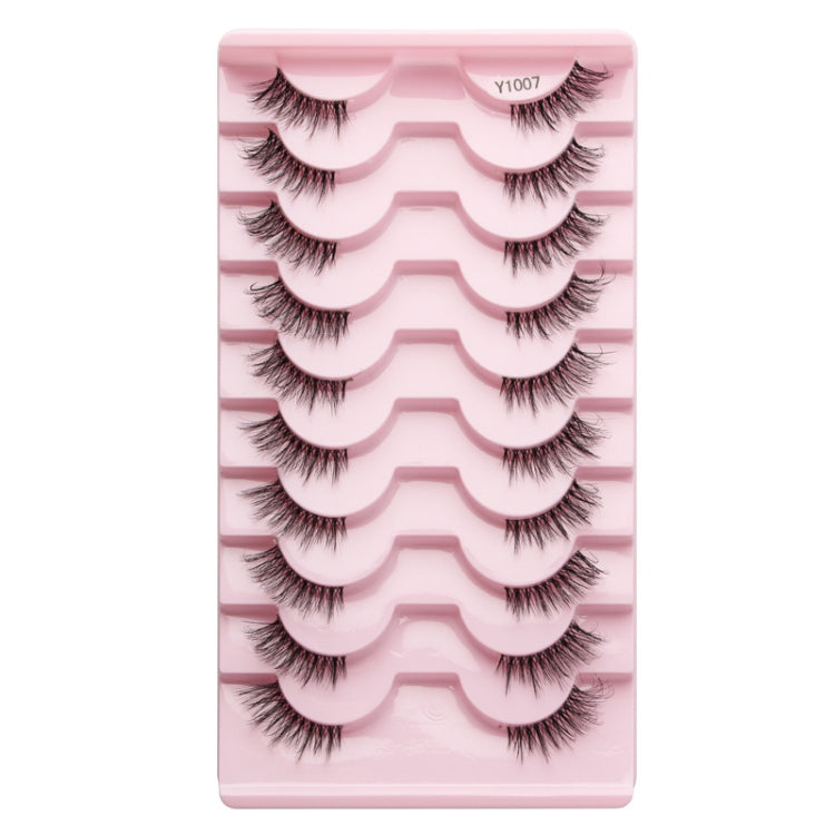 10pairs /Box Half False Eyelashes With Transparent Stems Natura Extension Lashes, Y1001, Y1002, Y1003, Y1004, Y1005, Y1006, Y1007, Y1008, Y1009, Y1011