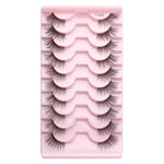 10pairs /Box Half False Eyelashes With Transparent Stems Natura Extension Lashes, Y1001, Y1002, Y1003, Y1004, Y1005, Y1006, Y1007, Y1008, Y1009, Y1011