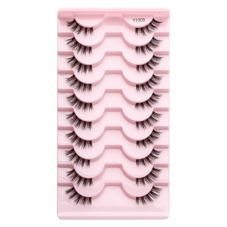 10pairs /Box Half False Eyelashes With Transparent Stems Natura Extension Lashes, Y1001, Y1002, Y1003, Y1004, Y1005, Y1006, Y1007, Y1008, Y1009, Y1011