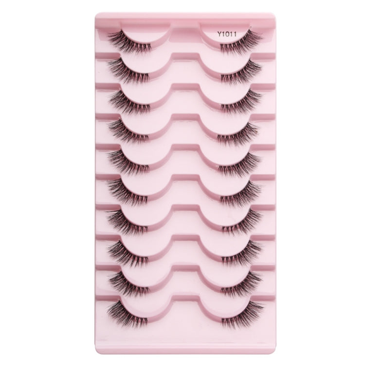 10pairs /Box Half False Eyelashes With Transparent Stems Natura Extension Lashes, Y1001, Y1002, Y1003, Y1004, Y1005, Y1006, Y1007, Y1008, Y1009, Y1011