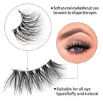 10pairs /Box Half False Eyelashes With Transparent Stems Natura Extension Lashes, Y1001, Y1002, Y1003, Y1004, Y1005, Y1006, Y1007, Y1008, Y1009, Y1011