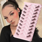 10pairs /Box Half False Eyelashes With Transparent Stems Natura Extension Lashes, Y1001, Y1002, Y1003, Y1004, Y1005, Y1006, Y1007, Y1008, Y1009, Y1011
