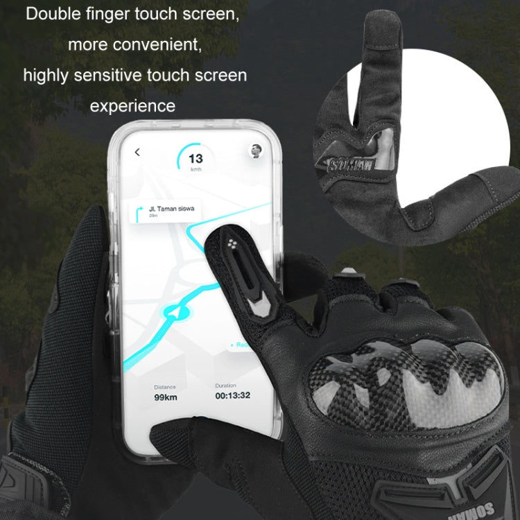 SOMAN Motorcycle Riding Anti-fall Breathable Anti-slip Carbon Fiber Gloves, M, L, XL, XXL