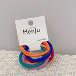 6pcs /Set Towel Circle Head Rope High Elasticity Without Sewing Hair Rubber Band