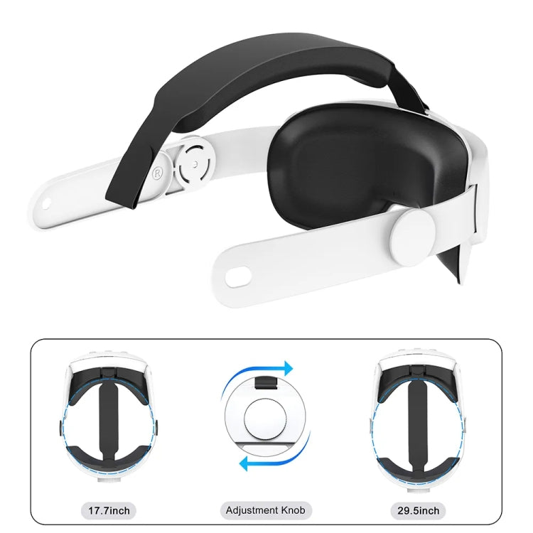 For Meta Quest 3 VR Adjustable Elite Headset Head Strap, Elite Headset White, Elite Headset Black
