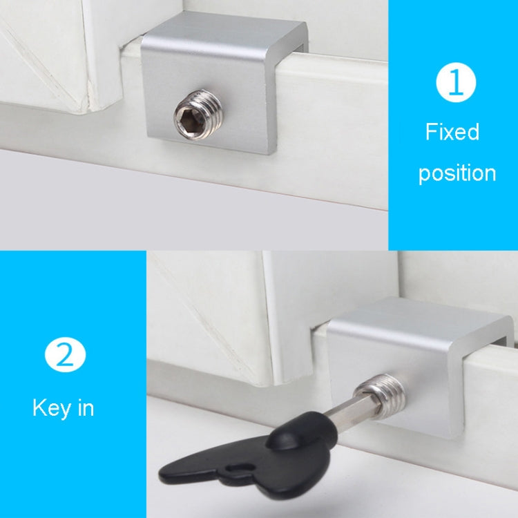Child Safety Protection Screen Window Limiter Sliding Door Latch With Key, Ordinary Model+Straight Key, Ordinary Model+L Shaped Key, Wider Model+Straight Key, Wider Model+L Shaped Key