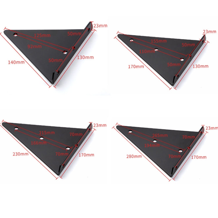 Load Bearing Invisible Triangle Bracket Wall Shelf Bracket With Screws, 140x130mm Black, 170x130mm Black, 230x170mm Black, 280x170mm Black, 140x130mm White, 170x130mm White, 230x170mm White, 280x170mm White