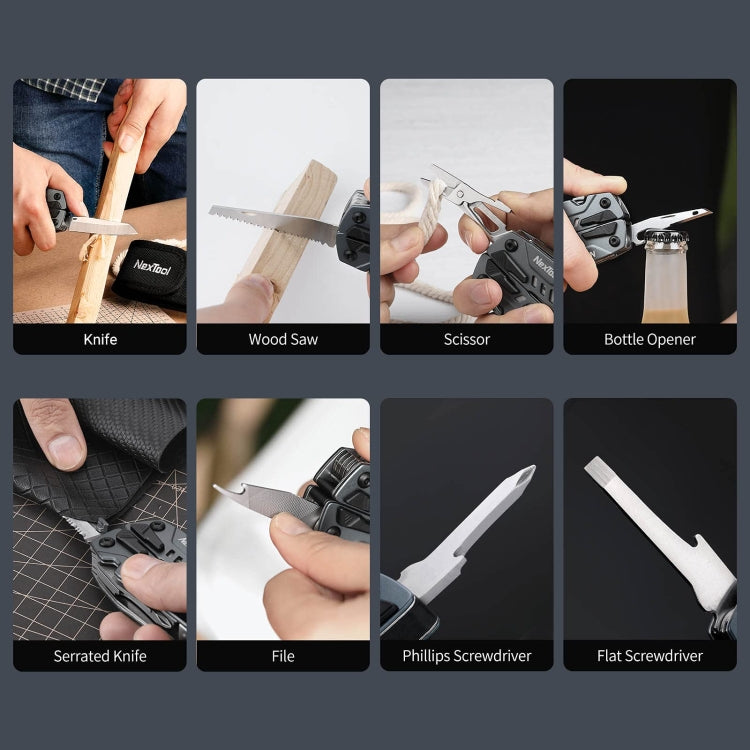 Nextool  14-In-1 Multi-Function Tools Bits Set Folding Pliers Camping Hiking Scissors Opener, Ne20223