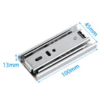 1 Pair Thickened Three Sections Ball Slide Mute Drawer Track Rail, 4 inch 10cm, 6 inch 16cm, 8 inch 20cm