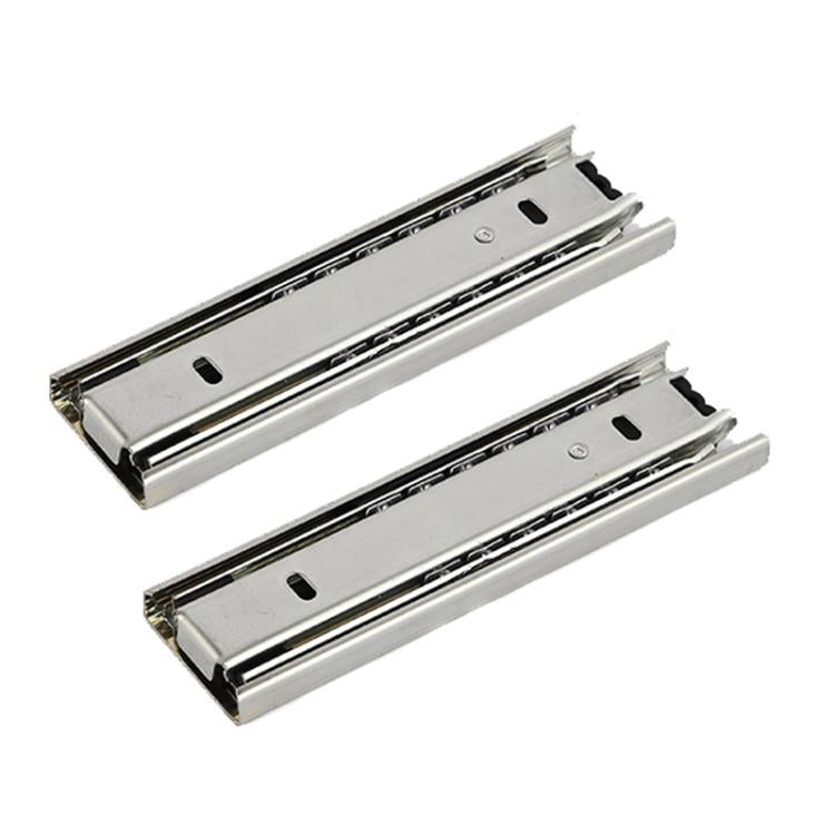 1 Pair Thickened Three Sections Ball Slide Mute Drawer Track Rail, 4 inch 10cm, 6 inch 16cm, 8 inch 20cm