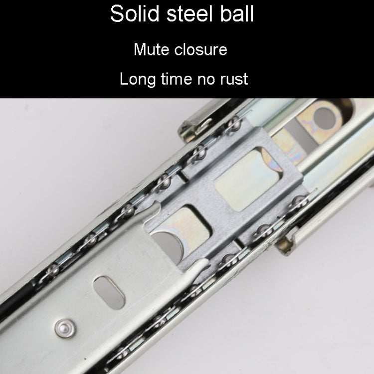 1 Pair Thickened Three Sections Ball Slide Mute Drawer Track Rail, 4 inch 10cm, 6 inch 16cm, 8 inch 20cm